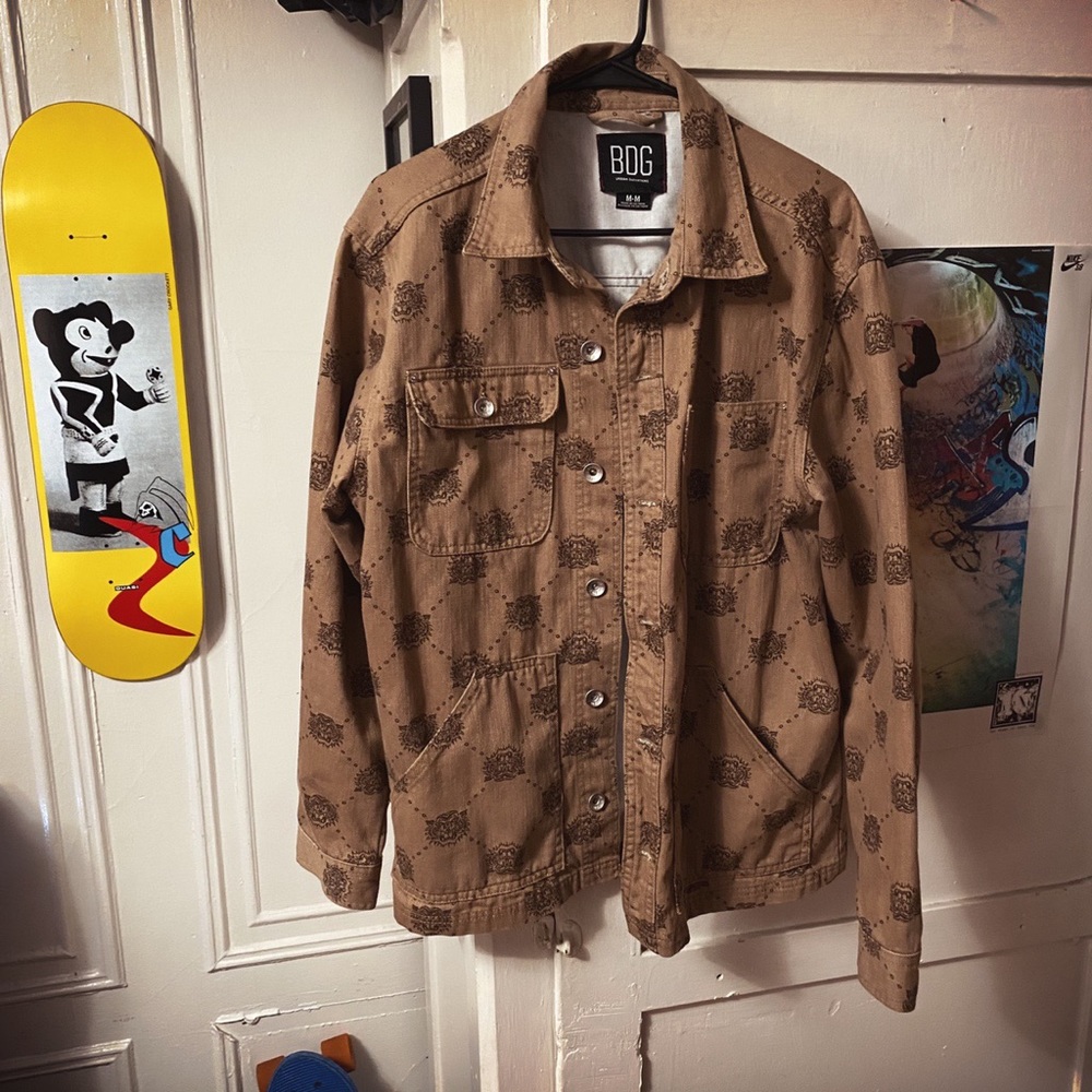 BDG Beige Printed Trucker Jacket